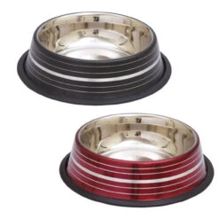 Color And Silver Stripe Stainless Steel Dishes