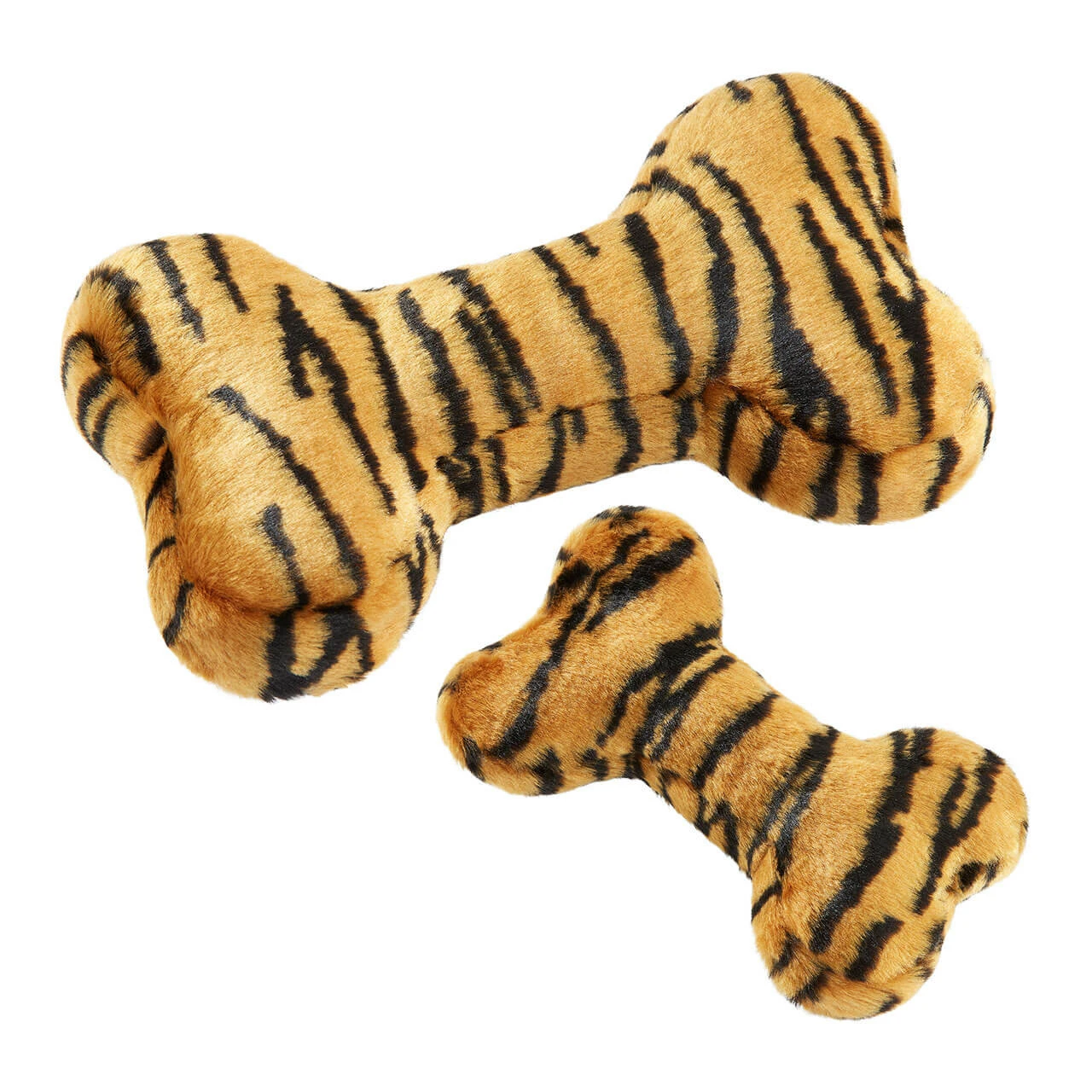 Fluff & Tuff Tiger Bone Plush Dog Toys 1 Fluff & Tuff Tiger Bone Plush Dog Toys