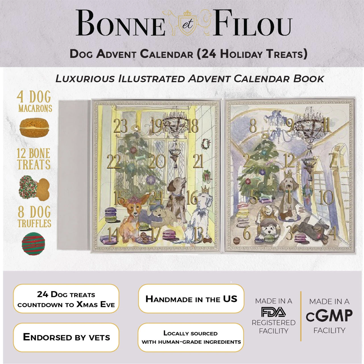 Bonne Et Filou Dog Treat Holiday Advent Calendar - 24 Treats 4 Bonne Et Filou Dog Treat Holiday Advent Calendar - 24 Treats - Image 4