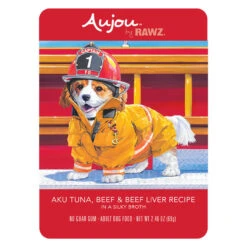 Rawz Aujou Dog Shredded Aku Tuna Beef & Beef Liver - Case Of Eight Pouches
