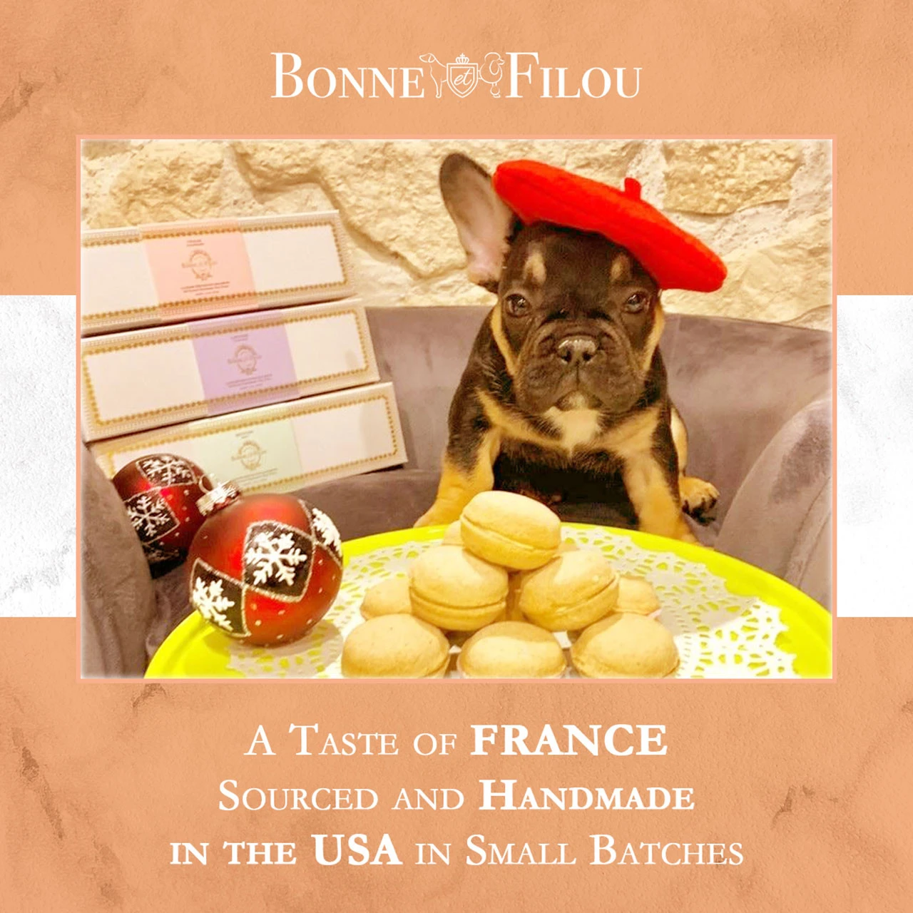 Bonne Et Filou French Dog Macarons - 6 Treats 2 Bonne Et Filou French Dog Macarons - 6 Treats - Image 2